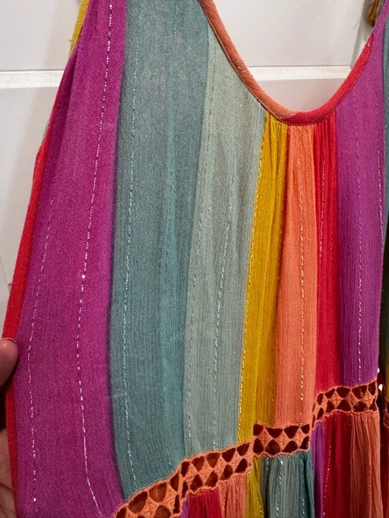 Vintage Rare Farm Rio Brazil Rainbow Maxi Dress size small VGUC - Picture 3 of 13
